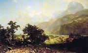 Albert Bierstadt Lake Lucerne, Switzerland Germany oil painting reproduction